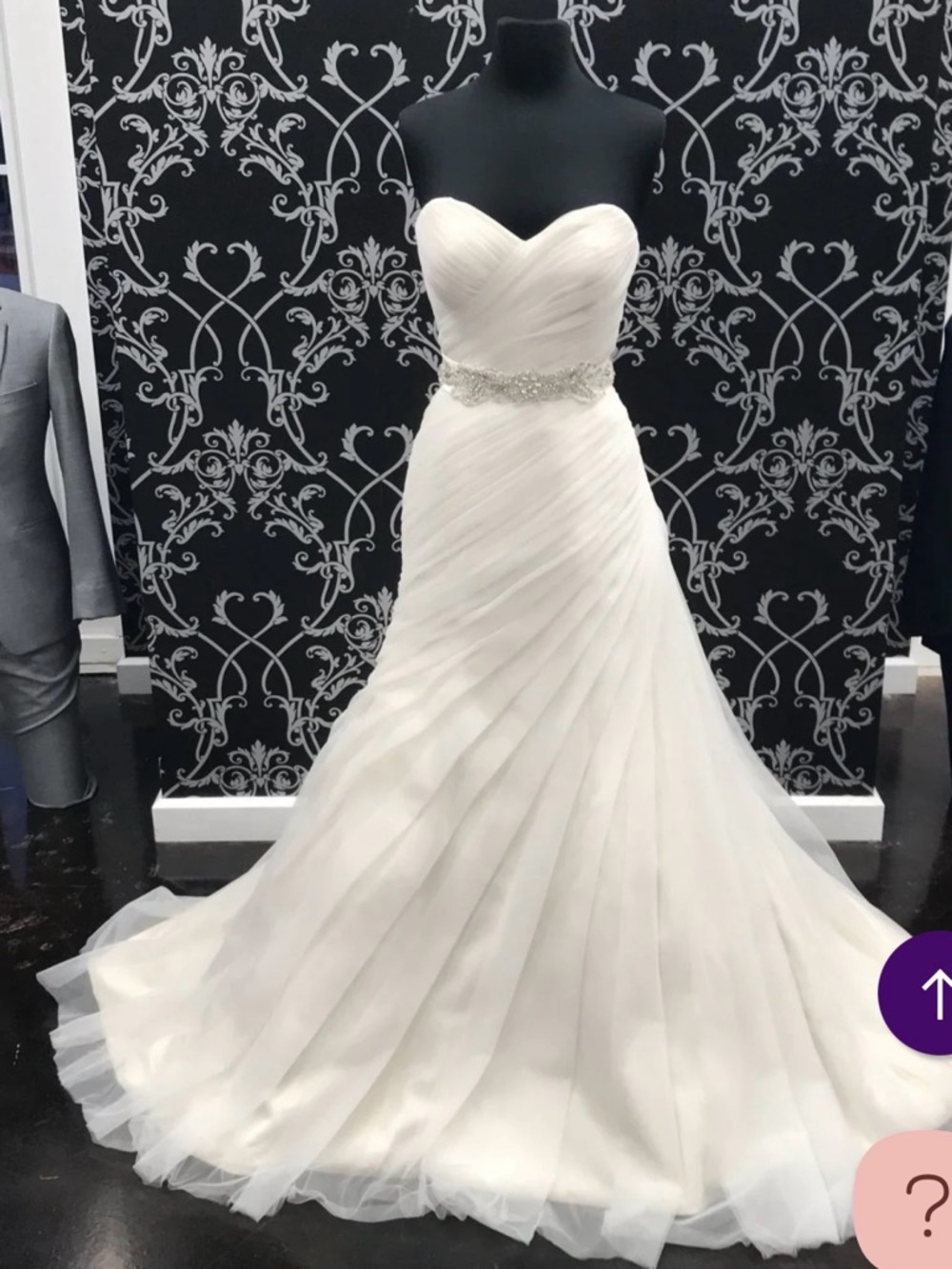 Size 16 Kenneth Winston 1646 Wedding Dress  Light Gold/Ivory Sweetheart Gown